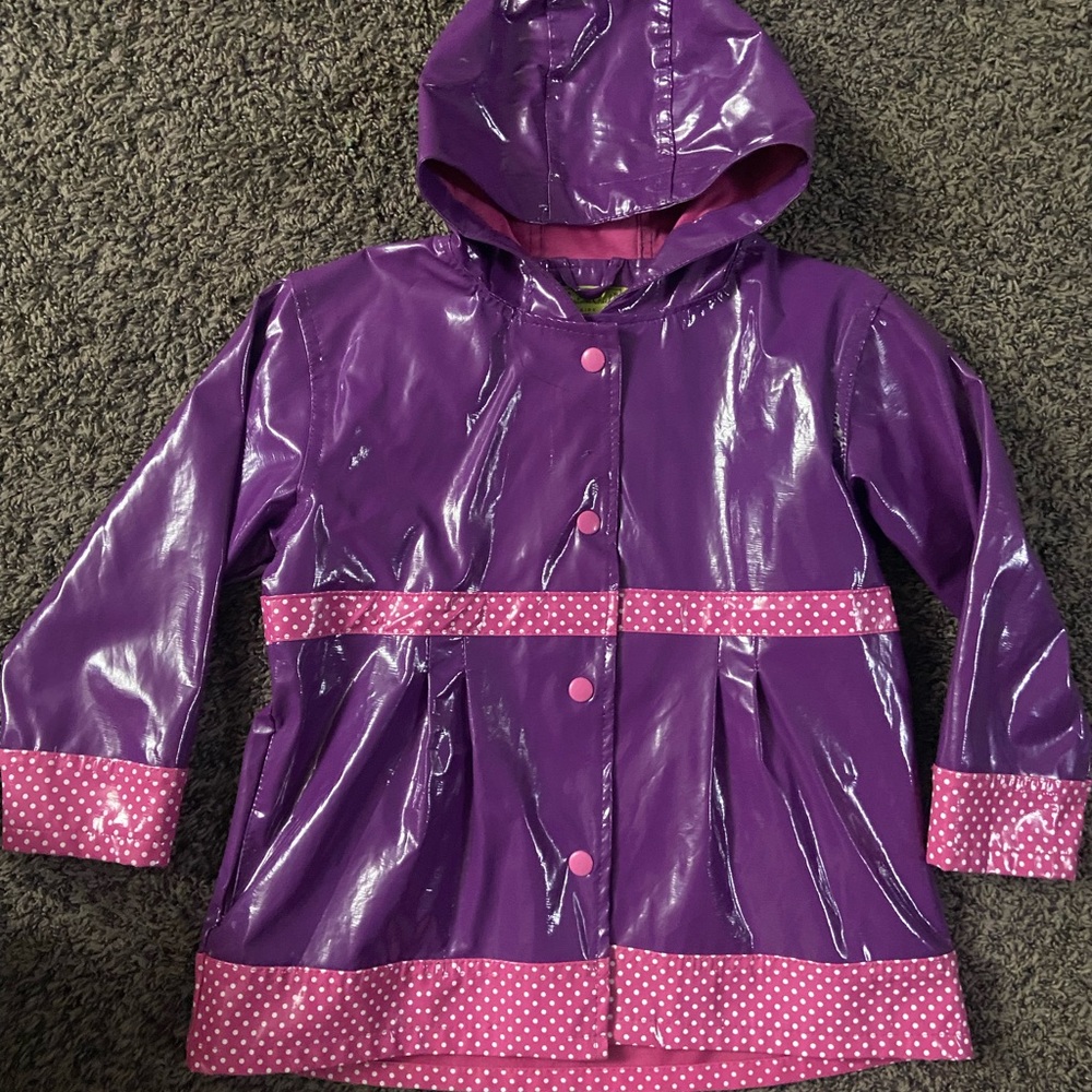 Western Chief Rain Coat Girls Kids 5/6 Pink & Purple